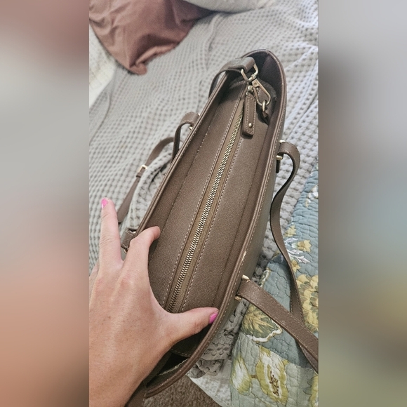 KATE SPADE Cedar Creek Collection Leather Large Tote In Lightbrown/mauve. - Picture 14 of 16